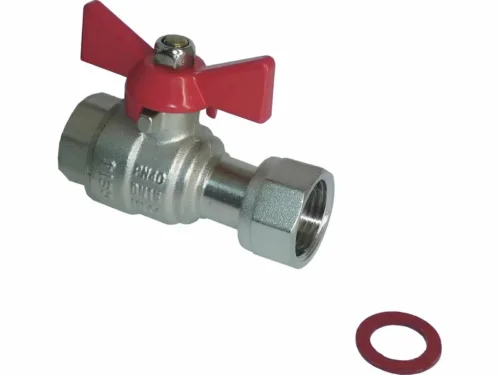 Кран Gappo шаровой G216.04 прямой с накидной гайкой 1/2" бабочка